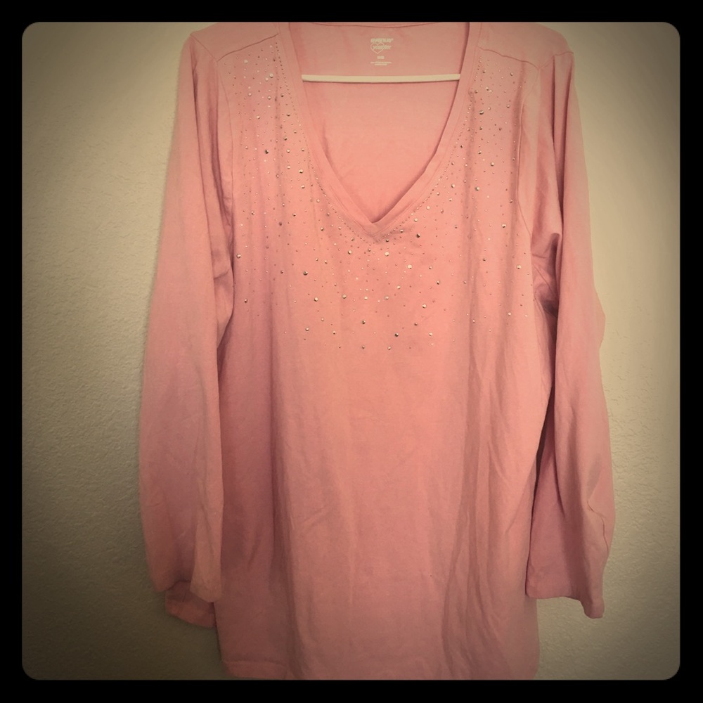 Pink beaded top by Avenue
